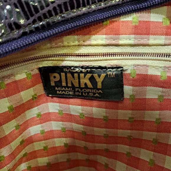 Pinky Bags Shimmering Snakeskin Purple Hobo Shoulder Bag - Picture 7 of 10